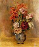 Pierre-Auguste Renoir - Vaso de Gladiolas and Roses