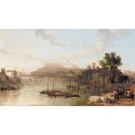 David Roberts - A View Of The Palace Of The Caesars, Roma, da Rio Tibre