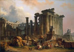 Hubert Robert - Ruínas de um templo dórico
