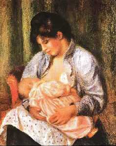Compre uma giclê de Mother and Child - Pierre-Auguste Renoir